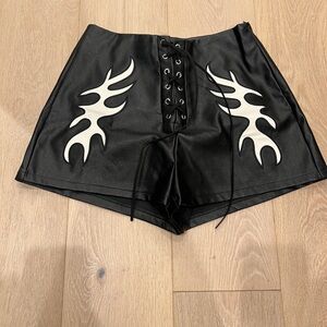 Danica Black Vegan Leather Shorts 12th Tribe